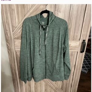 Happy Camper stretch material olive green jacket by TORRID w/ hood Worn twice.